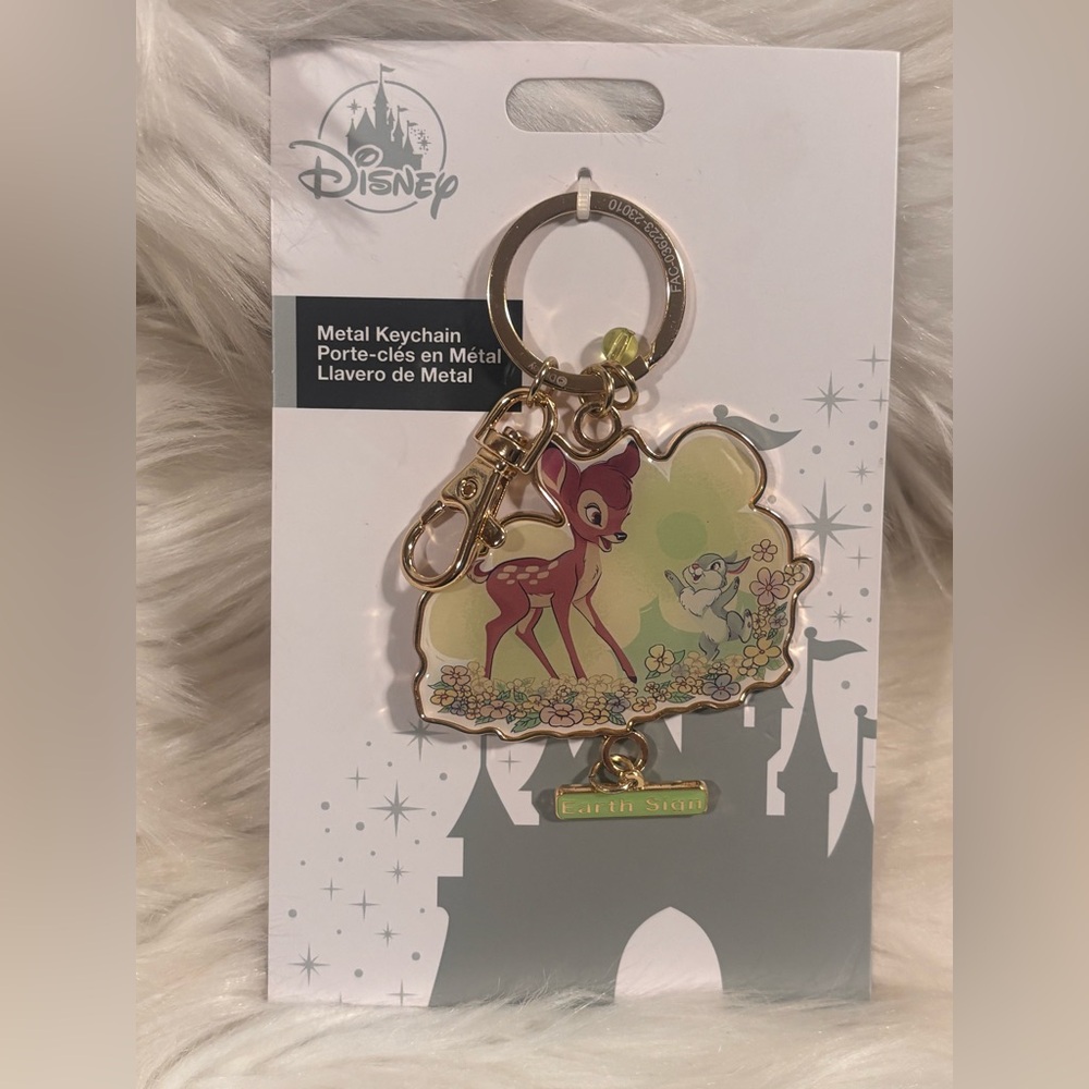 Disney Parks Astrology Zodiac Earth Sign Bambi & Thumper Bag Tag Keychain New